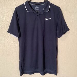Nike Men's Dark Blue Dri-Fit Golf Polo Shirt